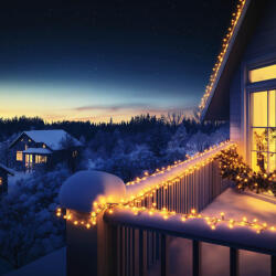 Somogyi Elektronic KSIW200WW sorolható fényfüzér, 20 méter , 200db melegfehér LED, fehér vezeték, kül- és beltéri kivitel (KSIW200WW)