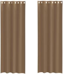 vidaXL 2 db világosbarna színű fátyolfüggönyök rojtokkal 4102130 (4102130)