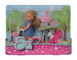 Evi Love kerékpárral kutyusával - farmer ruhás (105730783_2)