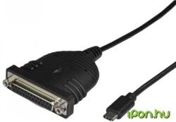 StarTech USB 2.0 Type C Párhuzamos Átalakító Fekete 1.8m ICUSBCPLLD25 (ICUSBCPLLD25)