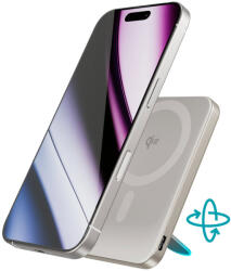 Epico UltraPack Qi2 Stand, 5000 mAh alumínium Mag+, vezeték nélküli EM52 powerbank, titánium