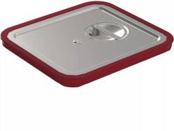 Rieber GN illeszkedő fedél 2/3, 18/10 rozsdamentes acélból, markolatmélyedéssel és fogantyúval