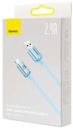 Baseus Cablu pentru incarcare si transfer de date Baseus Crystal Shine, USB/Lightning, 2.4A, 1.2m, Albastru