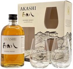 Akashi Blended whisky ajándékcsomag 2 pohárral DRS (0, 5L / 40%) - goodspirit