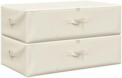 vidaXL 2 db krémszínű szövet tárolódoboz 70 x 40 x 18 cm 332908 (332908)