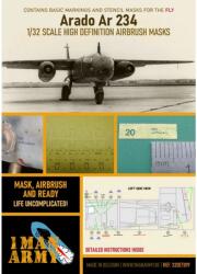 1MANARMY Airbrush maszkoló fólia 1/32 Fly Arado Ar 234 katonai repülőgép modellhez (1MA32DET019)