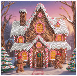 Craft Buddy Crystal Art Gyémántszemes kirakó - Mézeskalács házikó karácsonyi üdvözlőkártya