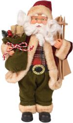 Decoris Mikulás figura, M 30 cm, 25 (H) x 15 (Sz) cm, poliészter