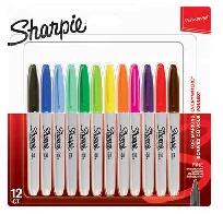 Sharpie Sharpie: Alkoholos marker, 1 mm, kúpos, SHARPIE "Fine Point", 12 különböző szín (NSH2065404)