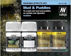 Vallejo Diorama Effects Set Mud and Puddles sár és tócsa effekt készlet 4x 35ml (VAL73189)