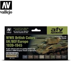 Vallejo AFV Color WWII British Colors UK/BEF/Europe 1939-1945 akrilfesték készlet 8x 17ml (VAL71614)