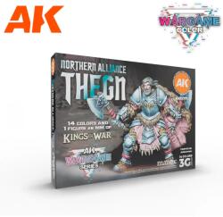 AK Interactive Wargame Kings Of War - Northern alliance thegn akrilfesték kezdőkészlet 14x 17ml extra figurával (AK11771)