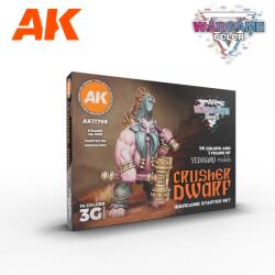 AK Interactive Wargame Crusher Dwarf akrilfesték kezdőkészlet 14x 17ml extra figurával (AK11769)