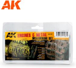 AK Interactive Engines And Metal Weathering Set akrilfesték készlet 5x 35 ml (AK087)
