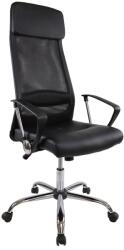 RFG Директорски стол RFG Roby (RJ-9913/PU70-100/BL), до 130кг, еко кожа, хромирана база, Tilt механизъм, коригиране на височината, заключване в позиция, черен (RJ-9913/PU70-100/BL)