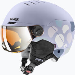 uvex Детска скиорска каска UVEX Rocket Visor Jr cool lavender abstract matt/mirrorsilver/lasergold