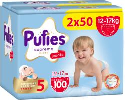 pufies Scutece pantalonași Pufies Supreme - Mărimea 5 Junior, 100 bucăți, 12-17 kg, 2 x Jumbo Pack (54000282)
