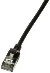 LogiLink Patch kábel, Cat. 6A STP TPE SlimLine fekete, 1, 5 m