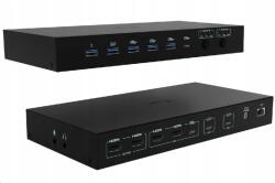 i-tec Usb-c Kvm dokkolóállomás 3 állomáshoz, dupla kijelzővel, tápellátással (C31KVMDOCKPDPRO)