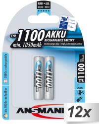 ANSMANN NiMH Micro AAA 1100 mAh Újratölthető elem (12x2/csomag) (5035222)