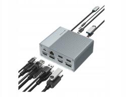 HYPER dokkoló állomás GEN2 12in1 Usb-c 2 HDMI-vel és RJ-45 LAN-nal (HDG212B-GL)