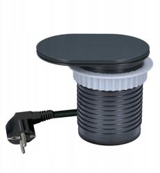 Solight 1z Usb A+c 20W Pd beépített aljzat tolófedéllel, 2m, matt fekete (PP124CB-PD20)