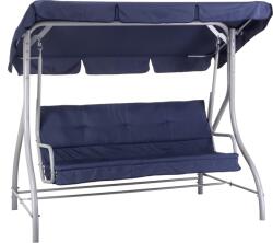 Reckmann 3 személyes fém vázas textil ülőfelületű kék hintaágy