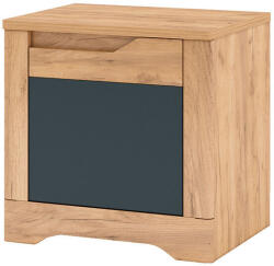 TEMPO KONDELA Éjjeliszekrény, tölgy craft arany/grafit szürke, jobbos, FIDEL X2