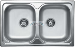 Evido Typon 8 Compact rozsdamentes mosogató, kétmedencés, natúr (442163) - webmuszaki