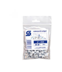 Somogyi Elektronic CHR 6 kábelbilincs szöggel, 6mm, 50 db, kerek vezetékhez - webmuszaki
