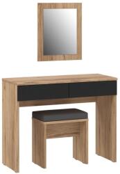 FORTE Toalettasztal ERO + puff barna/fekete DQLT321ST-M368A (FR0081)