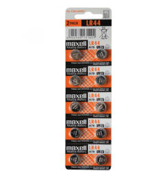 Maxell LR44 gombelem, alkáli, LR44, 1, 5V, 10 db/csomag - pepita