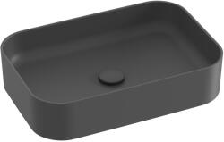 RAVAK Ceramic mosdótál 55x37 cm négyszögletes mosdótálak antracit matt XJX03155003 (XJX03155003)