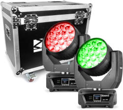 BeamZ MHL-1915 LED SET 2 db 19x15W Zoom Robotlámpa + Hordozó Doboz
