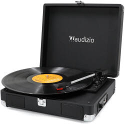 Audizio RP111BK - Bakelit lemezjátszó bőrönd kialakításban - Fekete