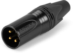 Neutrik NC3MXX XLR 3P papa, fém ház, Fekete