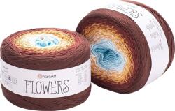 YARNART Flowers 296 Brown Blue Kötőfonal (Flowers 296)