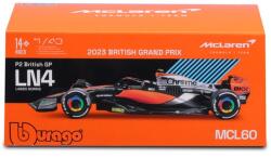 Bburago 1 /43 F1 versenyautó - Mclaren MCL60 (With helmet) (#4 (Lando Norris) Ajánlott 14-99 éves korig fiúknak (11923)