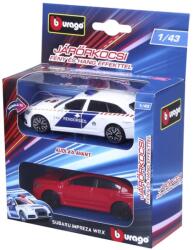 Bburago 1/43 - Audi A6 rendőrautó és üldözöttje (Subaru Impreza) Ajánlott 3-10 éves korig fiúknak (53368)