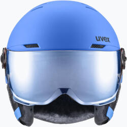 uvex Cască de schi pentru copii UVEX Rocket Visor Jr blue matt/mirror blue/smoke