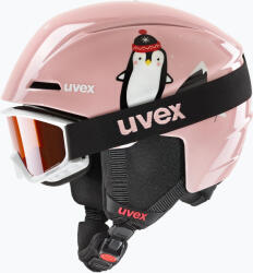 uvex Cască de schi pentru copii UVEX Viti Set + gogle Speedy Pro pink penguin/lasergold lite