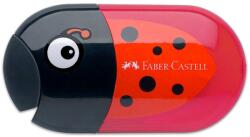 Faber-Castell 183526 Katicás dupla tartályos hegyező és radír - Piros/Fekete (183526) (183526)