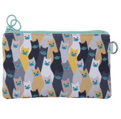 ZIPIT Penar Penar dublu cu fermoar si masca material textil, ZIPIT Face-It Cats - gri (ZP-428653) Penar