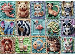 Trefl 12093 - Tea Time - Horgolt állatok - 1000 db-os Premium Plus puzzle (12093)