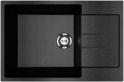 Elleci Ulgran U-602-308 Gránit Design Mosogatótálca - Csepegtetőtálcás, Szemcsés Fekete (U-602-308)