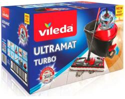 Vileda Ultramat Turbo lapos felmosó szett vödörrel és 55-130 cm teleszkópos nyél (54911)