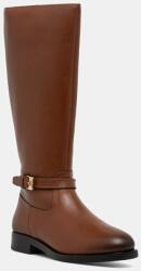 Tommy Hilfiger bőr csizma TH BUCKLE RIDING LTHR LONG BOOT - barna Női 37