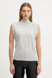 HUGO BOSS kasmír mellény könnyű, szürke, félgarbó nyakú, 50548506 - szürke XS