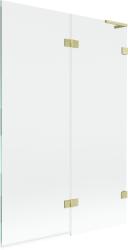 Mexen Lunar L, kétszárnyú kádparaván jobb oldali 120 x 150 cm, átlátszó üveg, matt arany, 897L-120-100-55-00-P (897L-120-100-55-00-P)