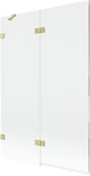 Mexen Lunar, kétszárnyú kádparaván bal oldali 120 x 150 cm, átlátszó üveg, matt arany, 897-120-100-55-00-L (897-120-100-55-00-L)